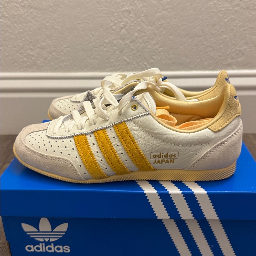 Adidas Japan Cream and Yellow Striped Sneakers - Picture 3 of 6